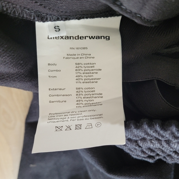 Alexander Wang Denim Track Pant faux Black Mesh Undie in Washed Black Size Small - Picture 10 of 10